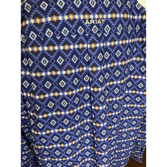 Ariat NWT Men's Connor Fitted Navy Long Sleeve Shirt Size XL - Picture 5 of 7